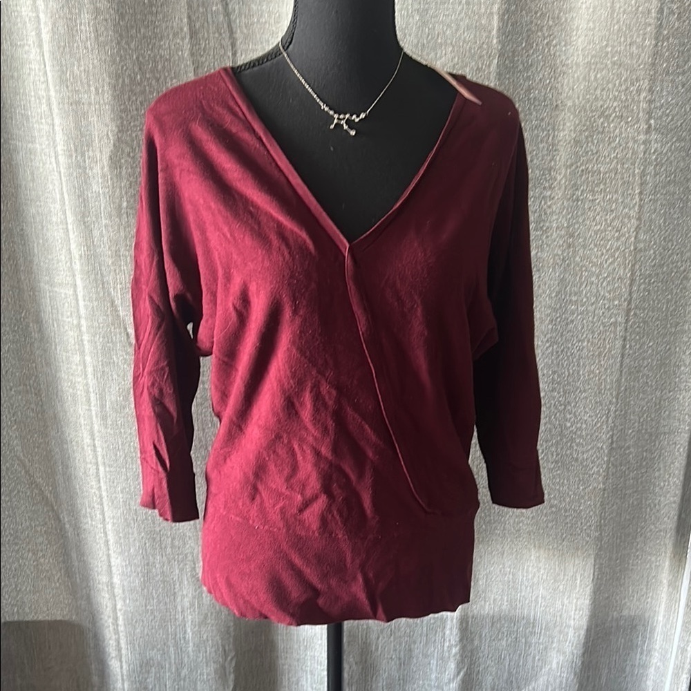 White House Black Market Rich Burgundy Knit
